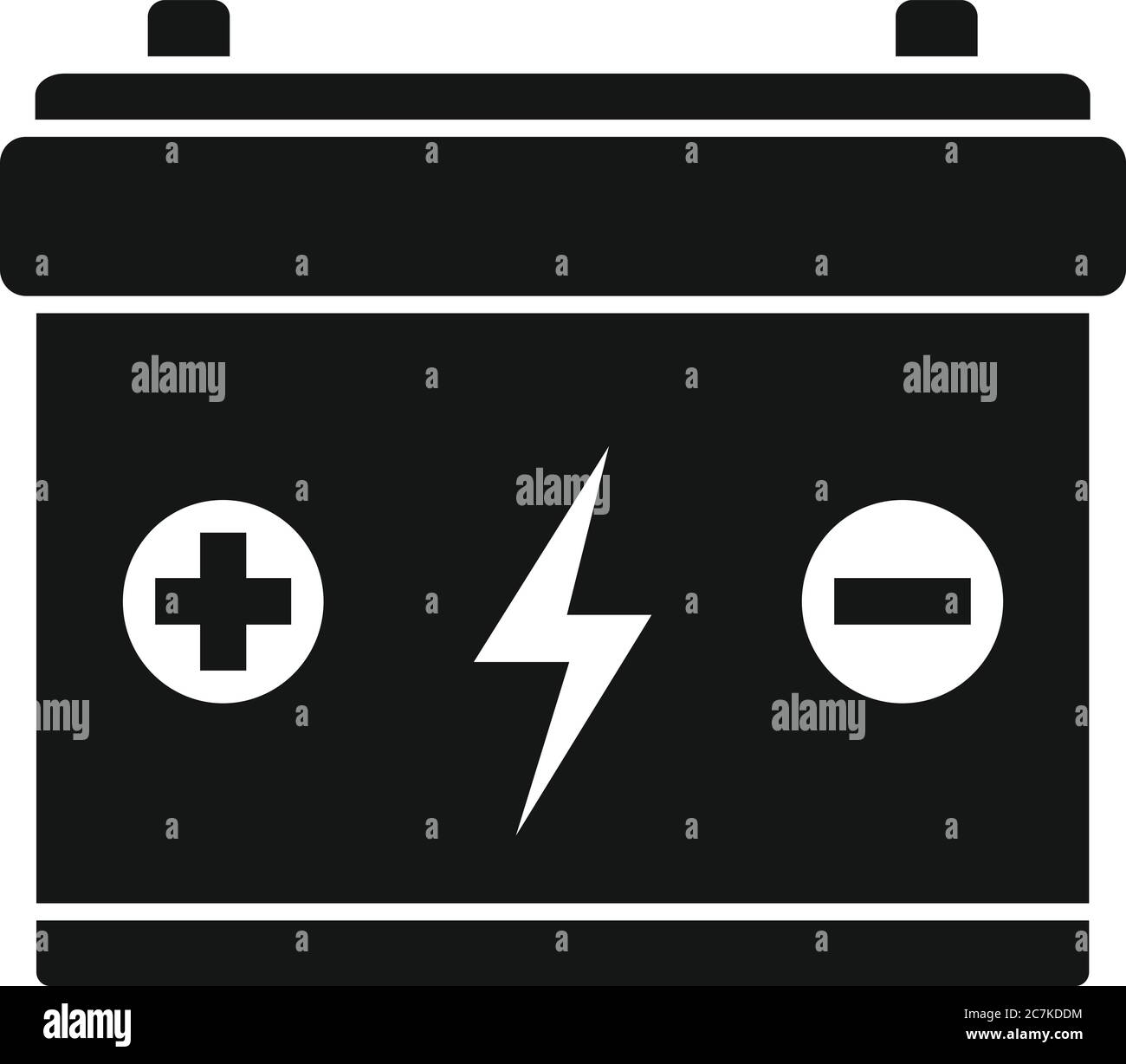 Car electric battery icon. Simple illustration of car electric battery