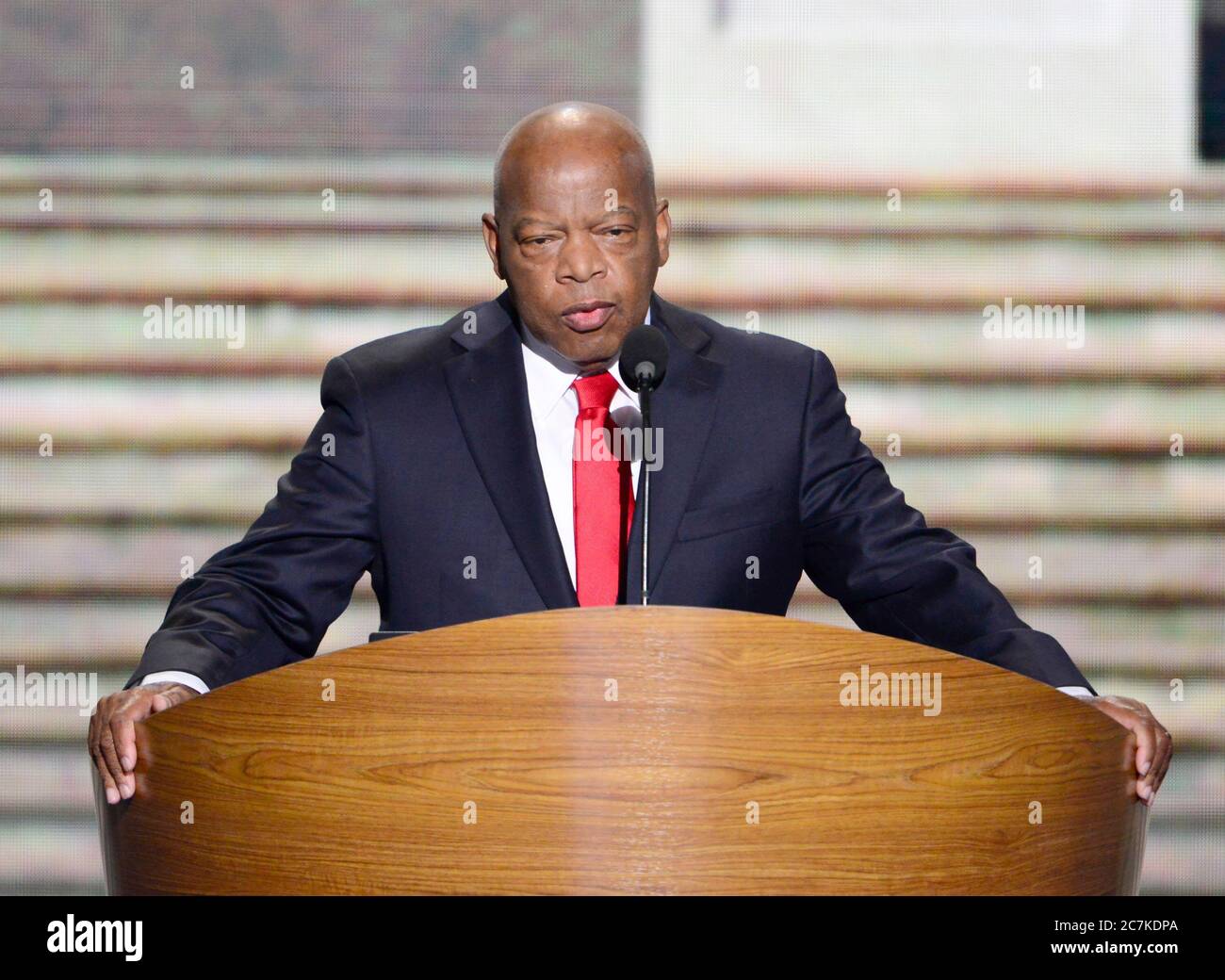 United States Representative John Lewis (Democrat of Georgia) makes remarks at the 2012 Democratic National Convention in Charlotte, North Carolina on Thursday, September 6, 2012. Credit: Ron Sachs/CNP.(RESTRICTION: NO New York or New Jersey Newspapers or newspapers within a 75 mile radius of New York City) | usage worldwide Stock Photo