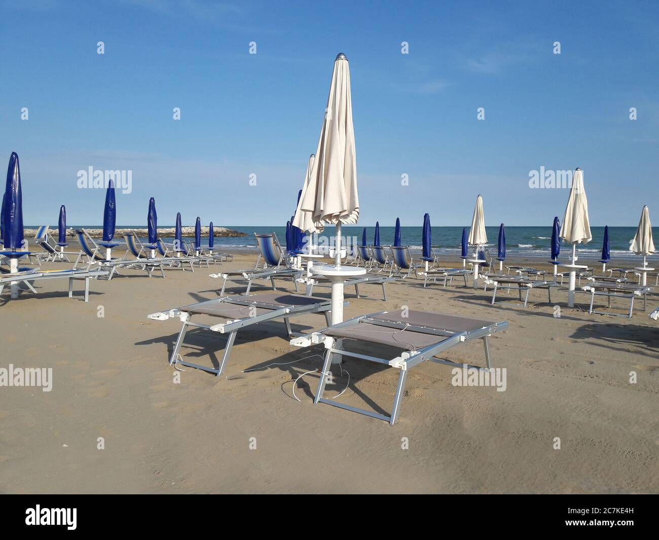 Europe. Italy, Adriatic Sea, Cavallino, deserted beach, sea Stock Photo