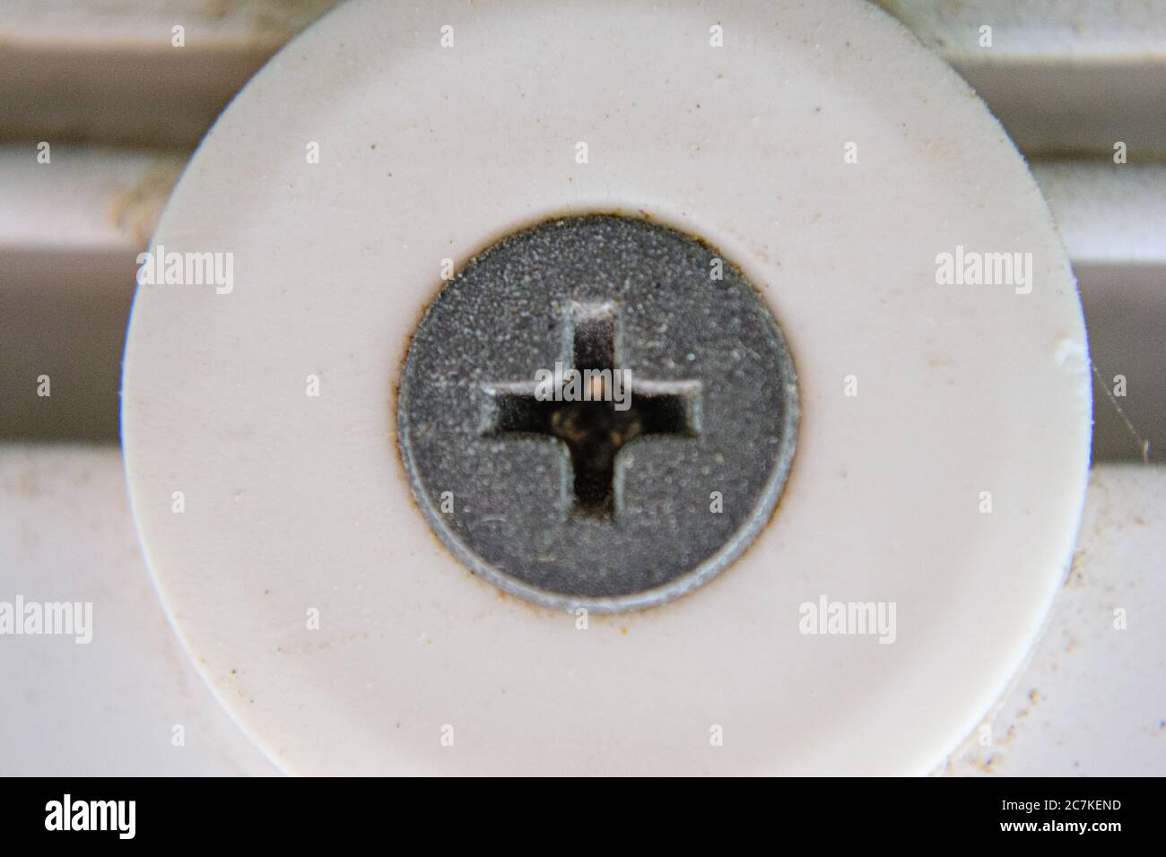 The screw head on white background Stock Photo