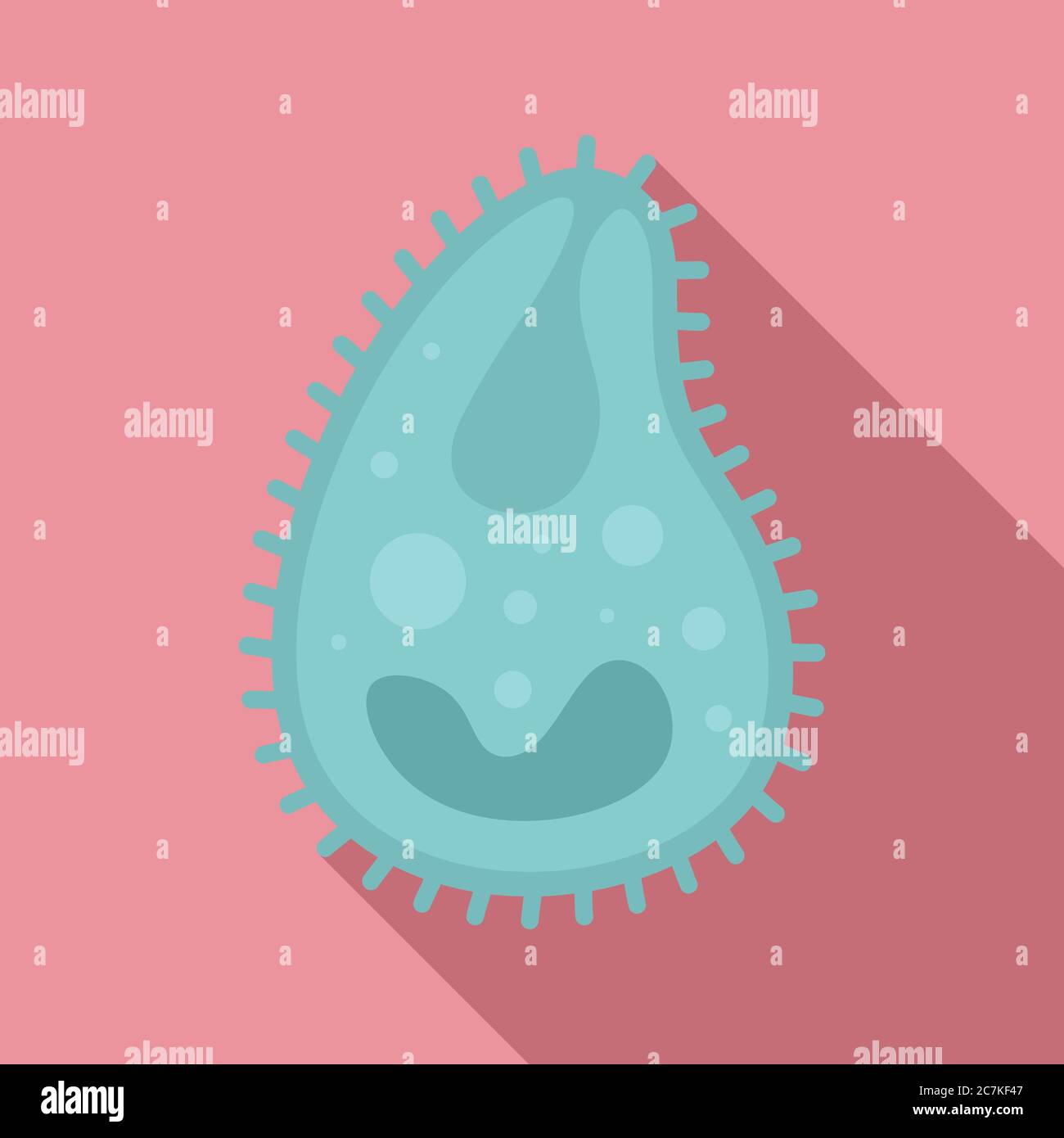 Infection cell parasite icon. Flat illustration of infection cell ...