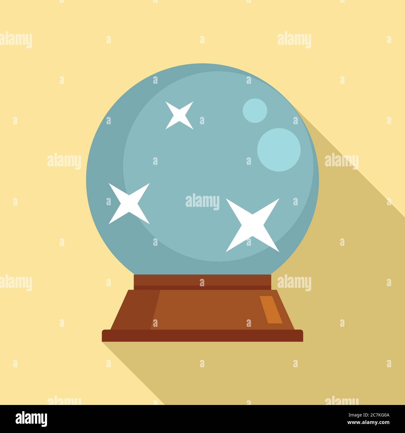 Fortune teller glass ball icon. Flat illustration of fortune teller