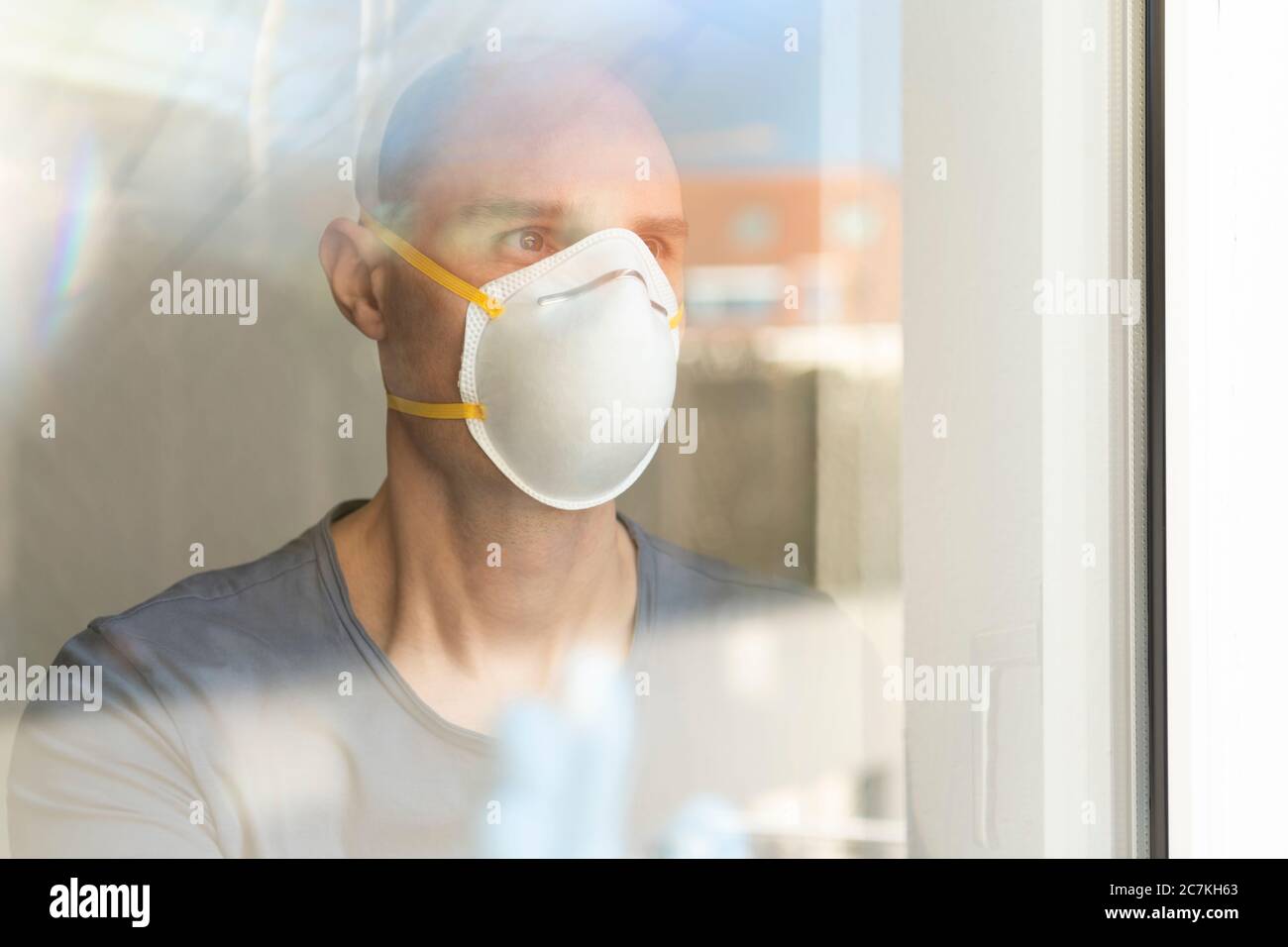 Window, quarantine, isolation, corona virus, pandemic, landscape format Stock Photo
