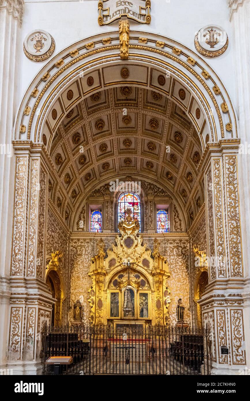 The ornate Capela de Nuestra Señora del Carmen, in Granada Cathedral, Spain Stock Photo