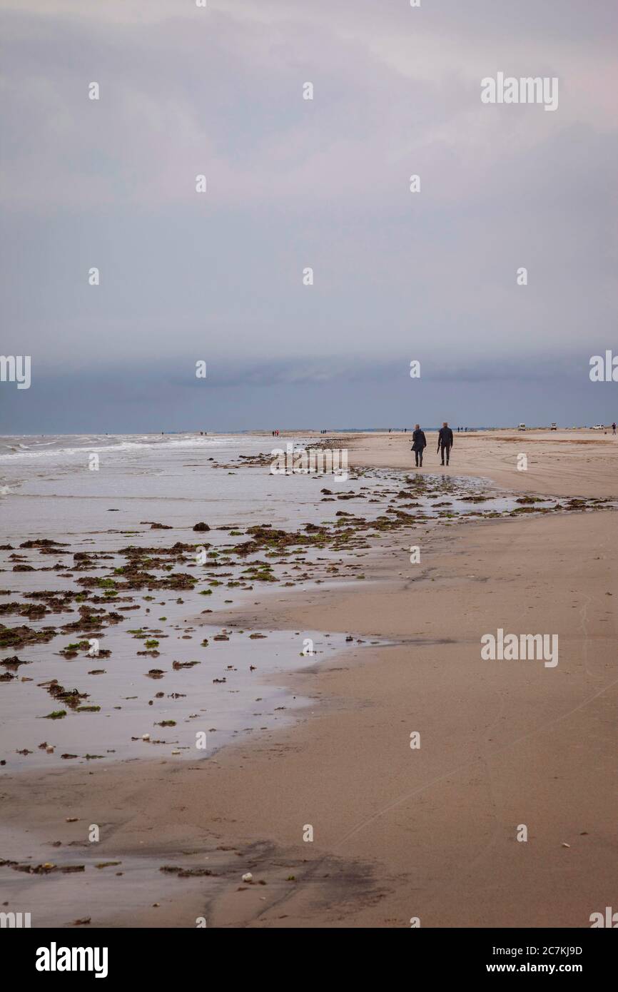 Deceleration, walk, North Sea, beach, Denmark Stock Photo