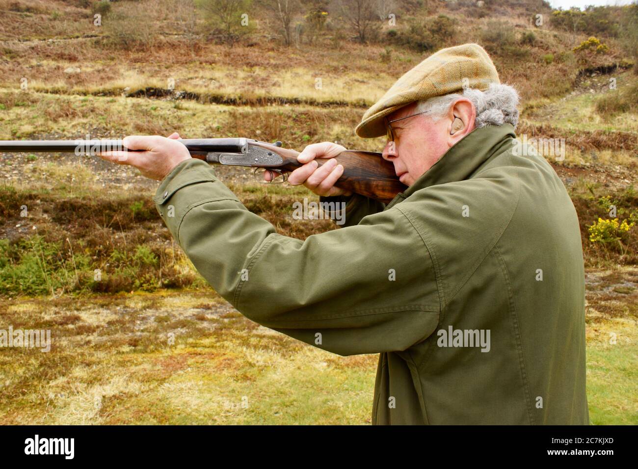 Gun-fitting, English Side By Side, Shotgun, 1904 Shotgun, Side Lock Ejector, Traditional, Field Sport, Countryside, Country Pursuit. Stock Photo