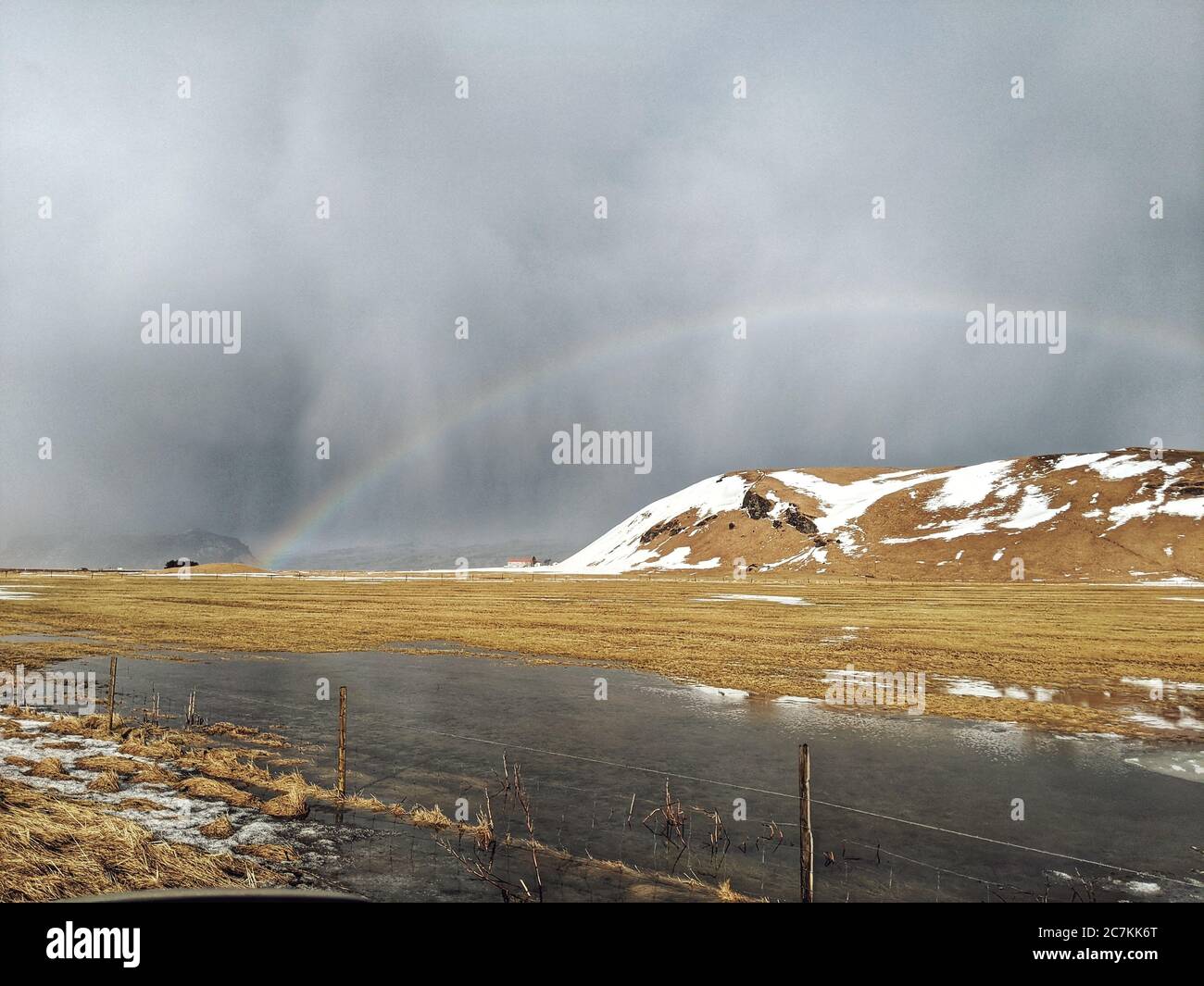 Rainbow after a rain shower, over SkeiÃ°flötur, Iceland Stock Photo Alamy