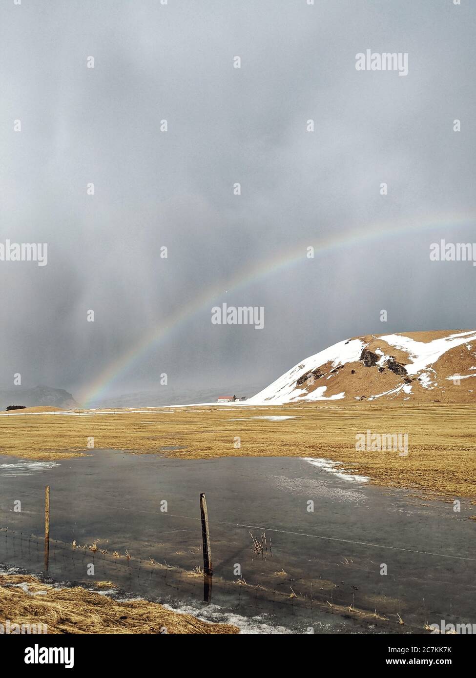 Rainbow after a rain shower, over SkeiÃ°flötur, Iceland Stock Photo Alamy