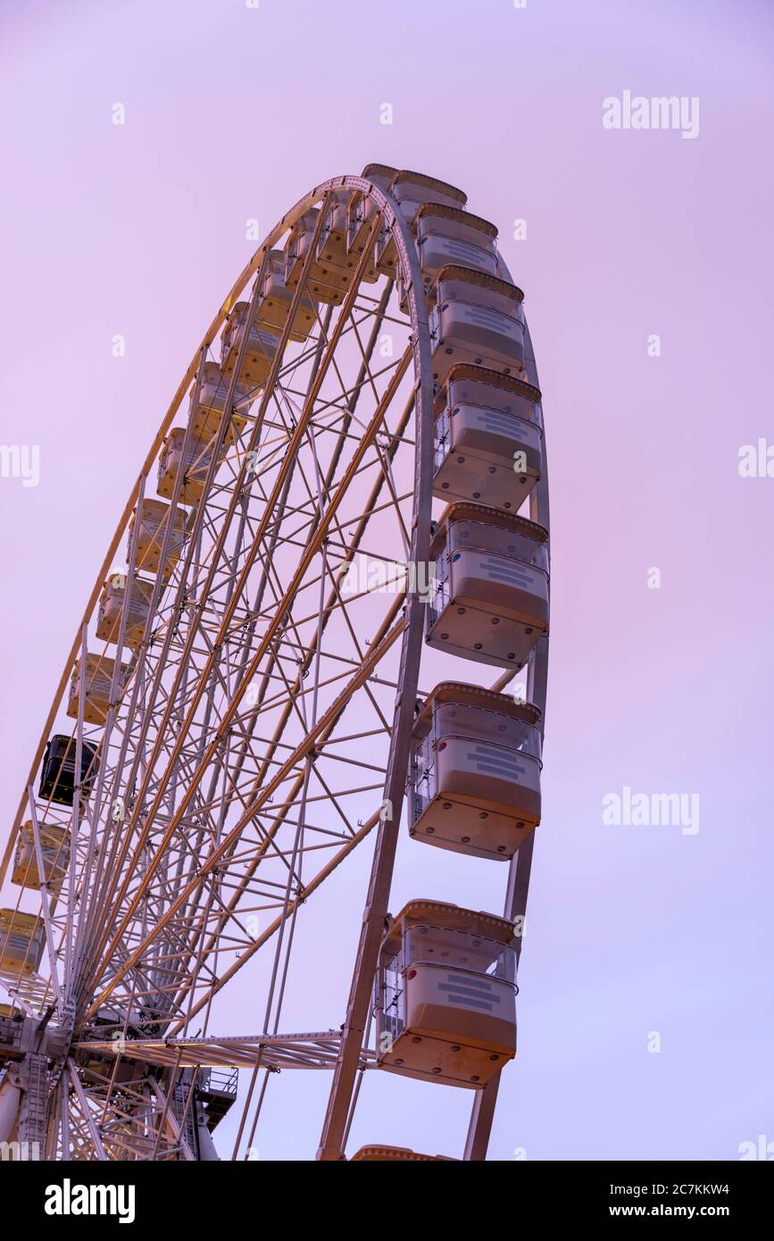 Germany, Saxony-Anhalt, Magdeburg: View of a 55-meter ferris wheel. Stock Photo