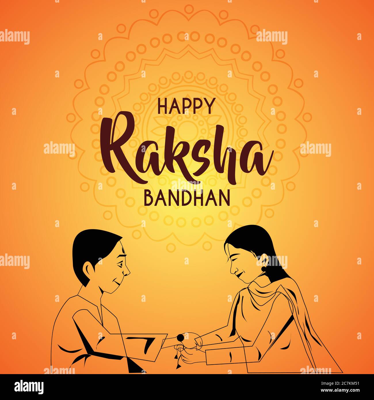 Happy Raksha Bandhan Festival Greeting Card Template Design Vector ...