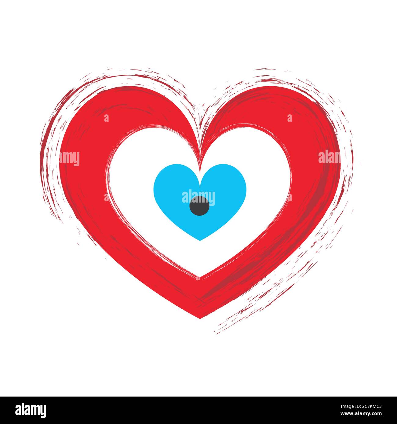 heart with blue evil eyes vector - evil eye card Stock Vector Image & Art -  Alamy