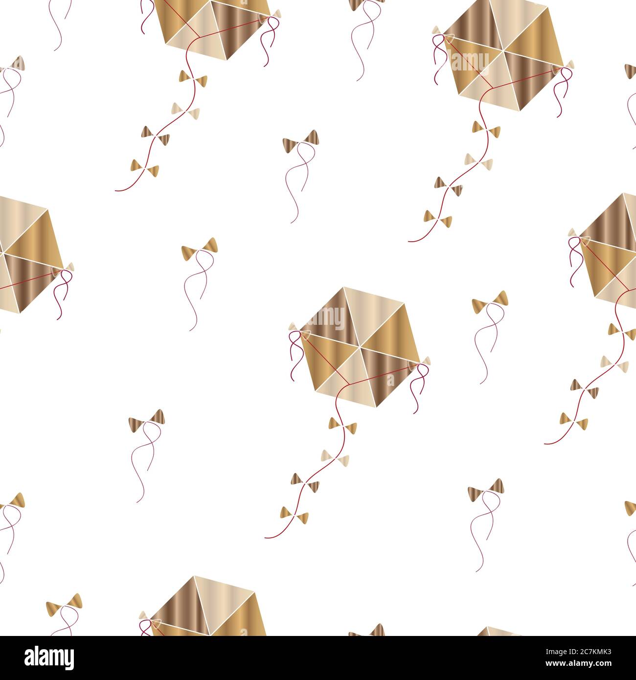 seamless pattern with kites in brown and beige colors Stock Vector