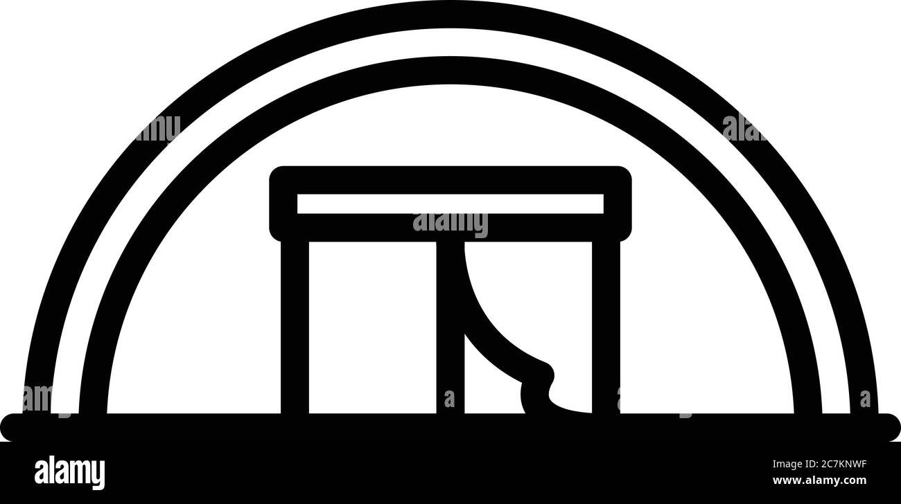 Big immigrants tent icon, outline style Stock Vector