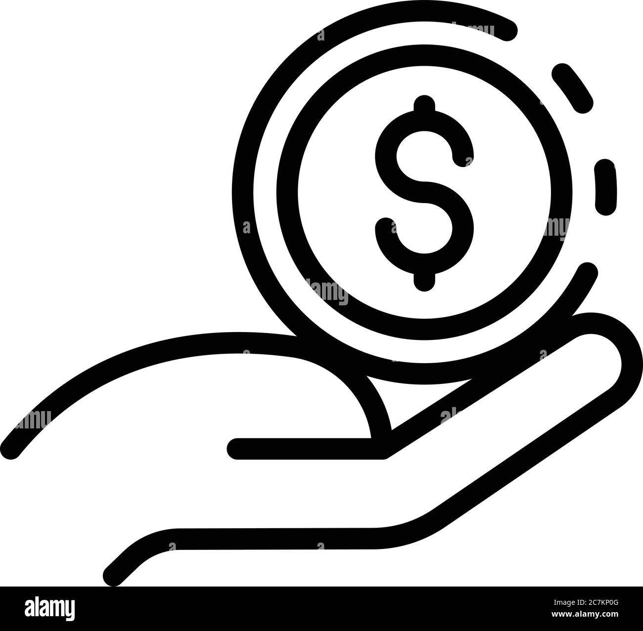 Take immigrants money icon, outline style Stock Vector