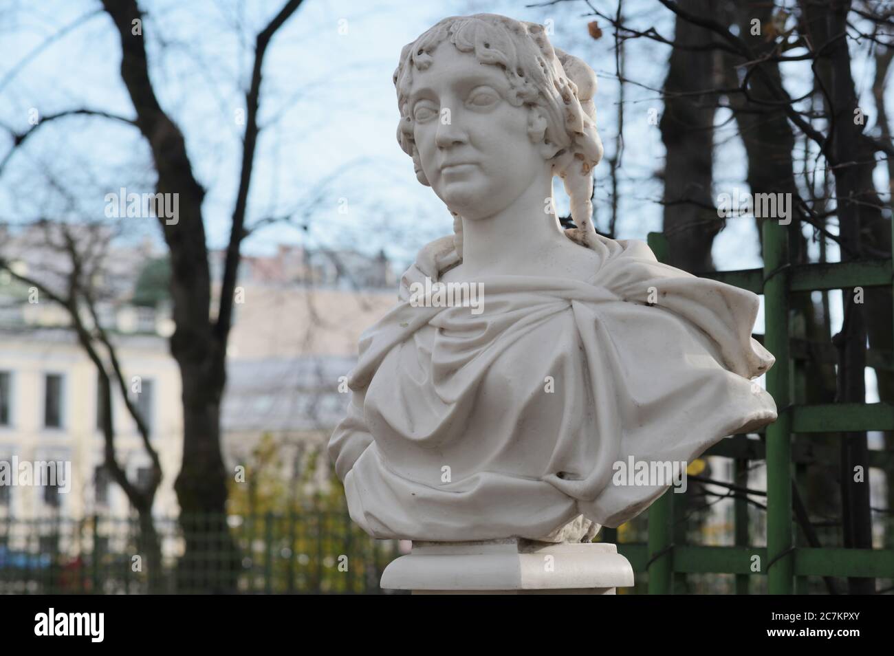 St. Petersburg, Russia 25 October 2019 Classical statue in the