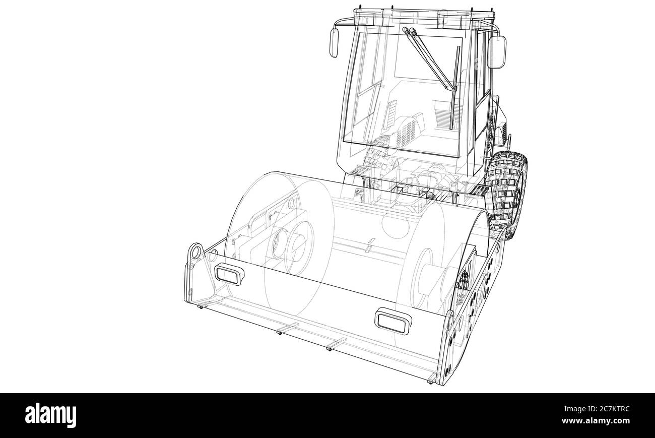 Compactor Rails Section Detail Construction machine. Asphalt compactor Stock Photo - Alamy
