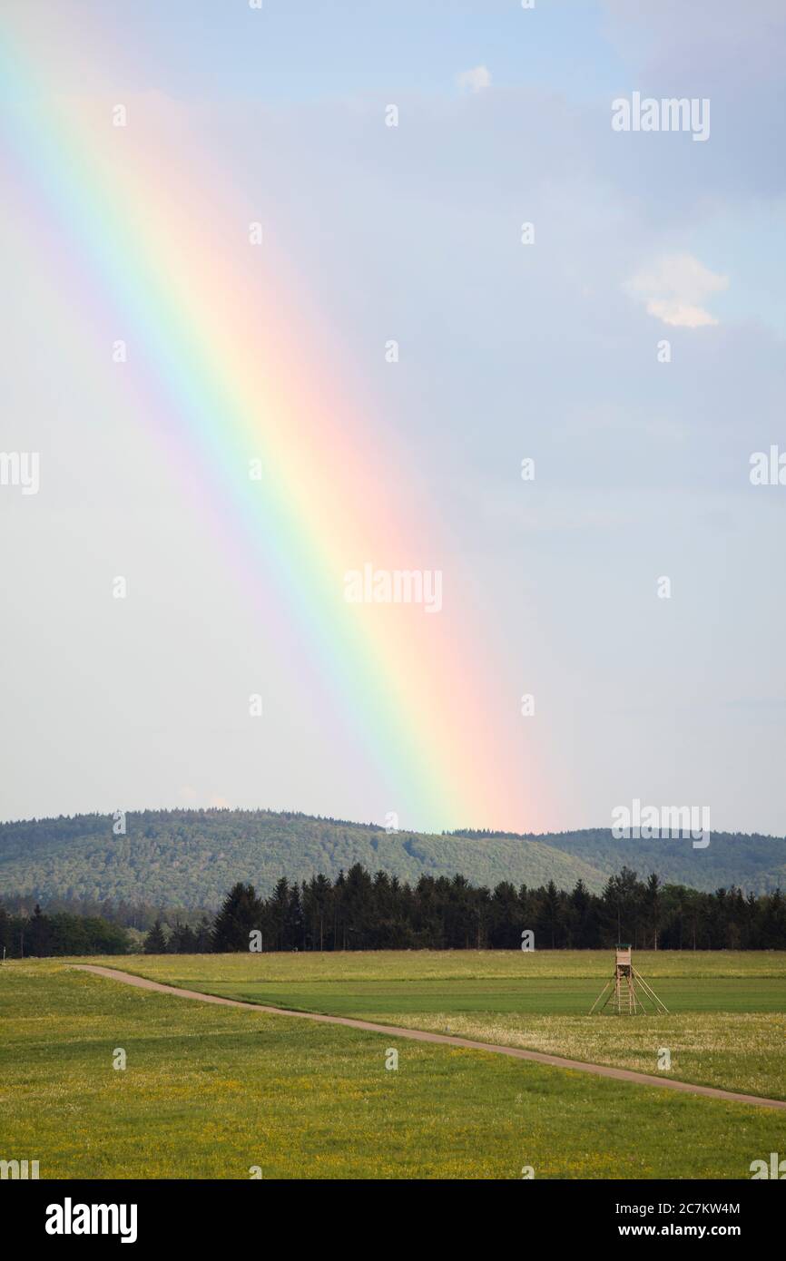Spring Forward Rainbow Rainbow at spring time hi-res stock photography and images - Alamy