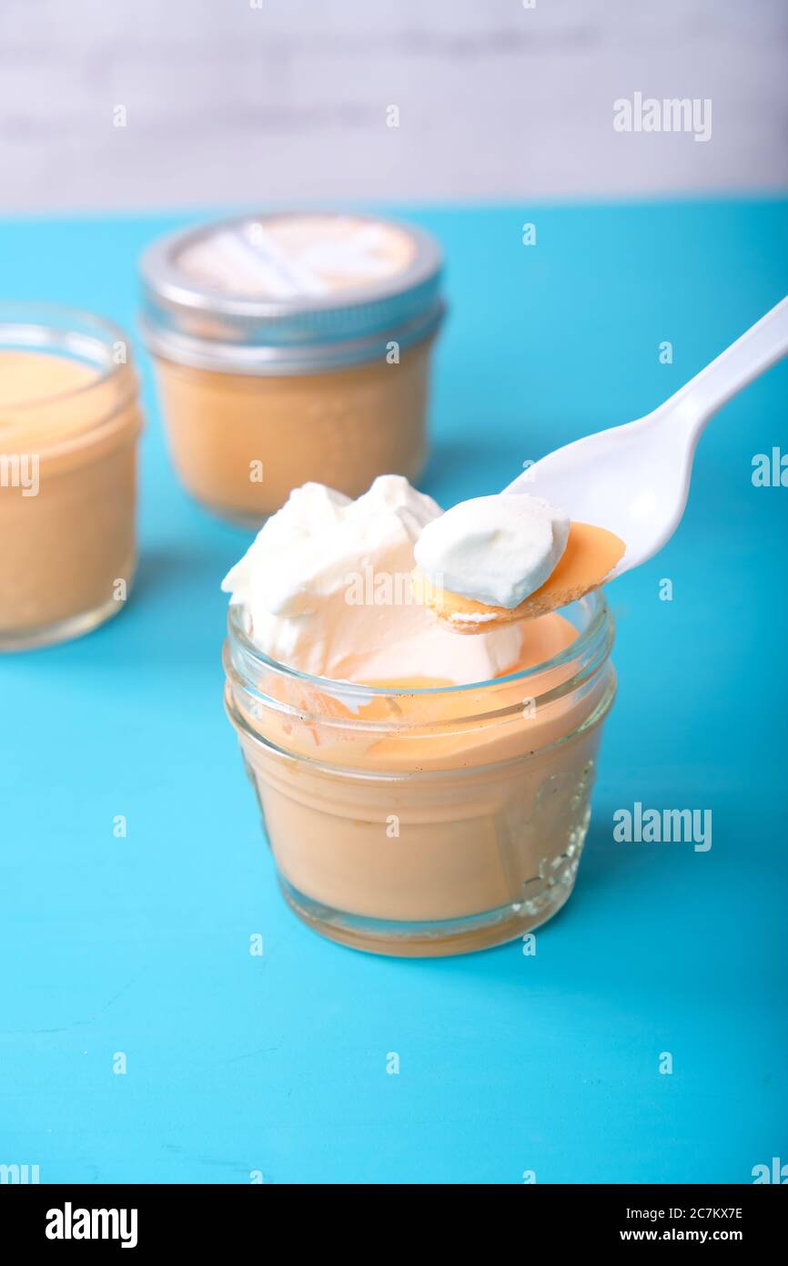 cream cheese and gelatin keto dessert Stock Photo Alamy