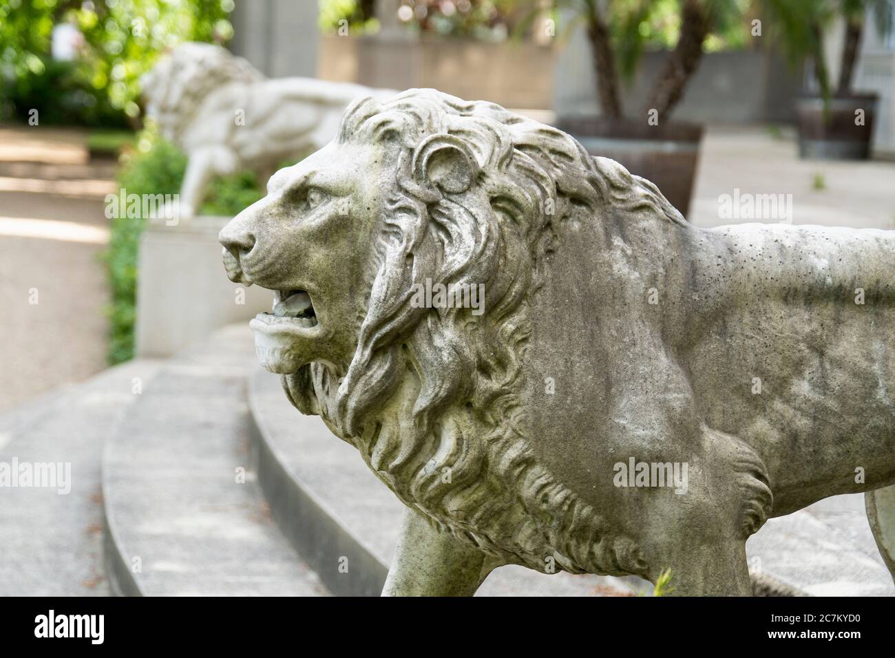 Berlin, Wannsee, House of the Wannsee Conference, garden, lion sculpture Stock Photo
