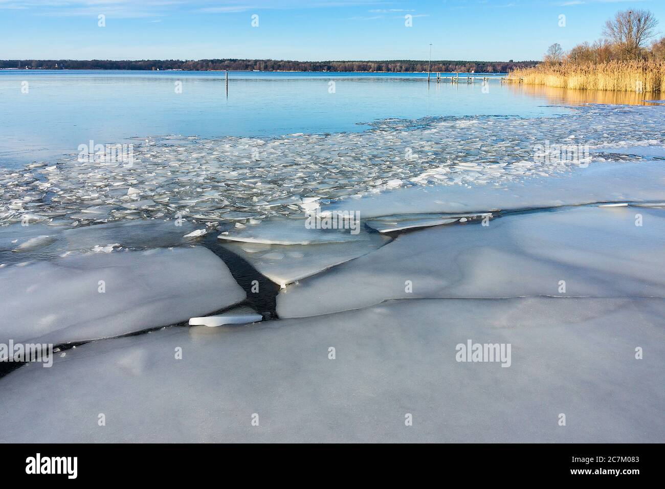 Berlin, Wannsee, icy riparian zone Stock Photo