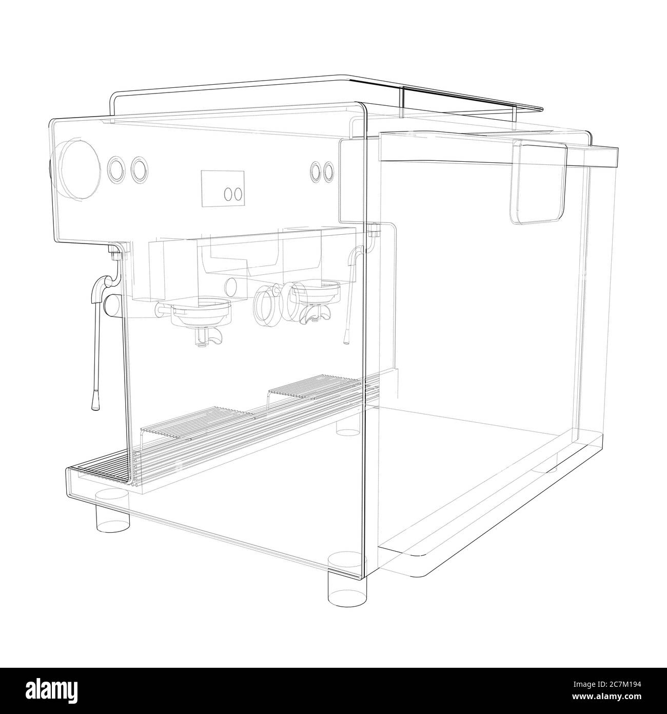 Outline coffee machine Stock Photo Alamy