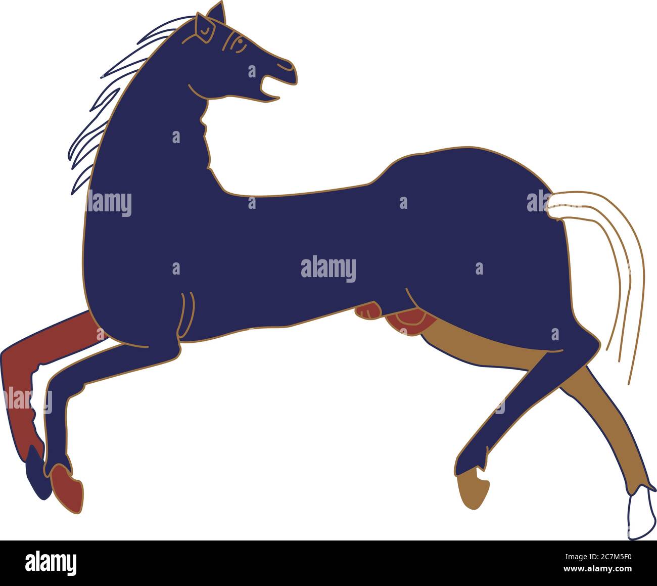 Horse illustration inspired from the Bayeux Tapestry Stock Vector