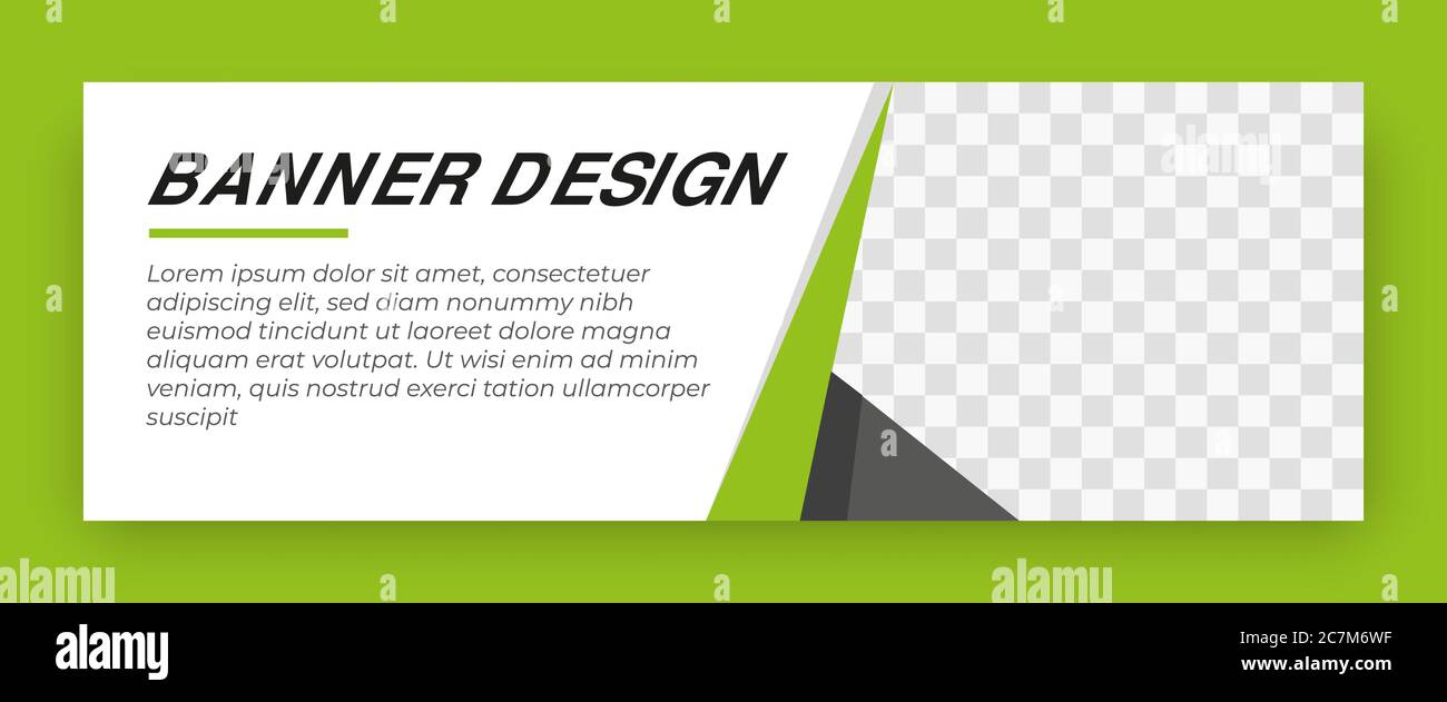 abstract banner design . green web banner template . ad banner design using green color Stock Vector