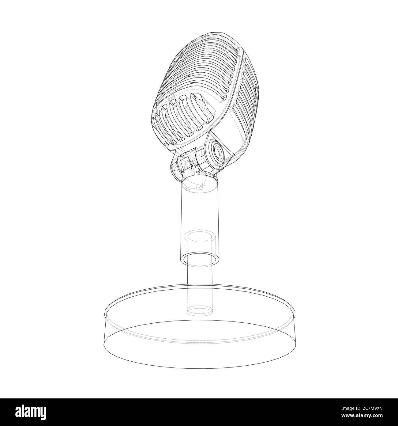 Outline vintage microphone Stock Photo - Alamy