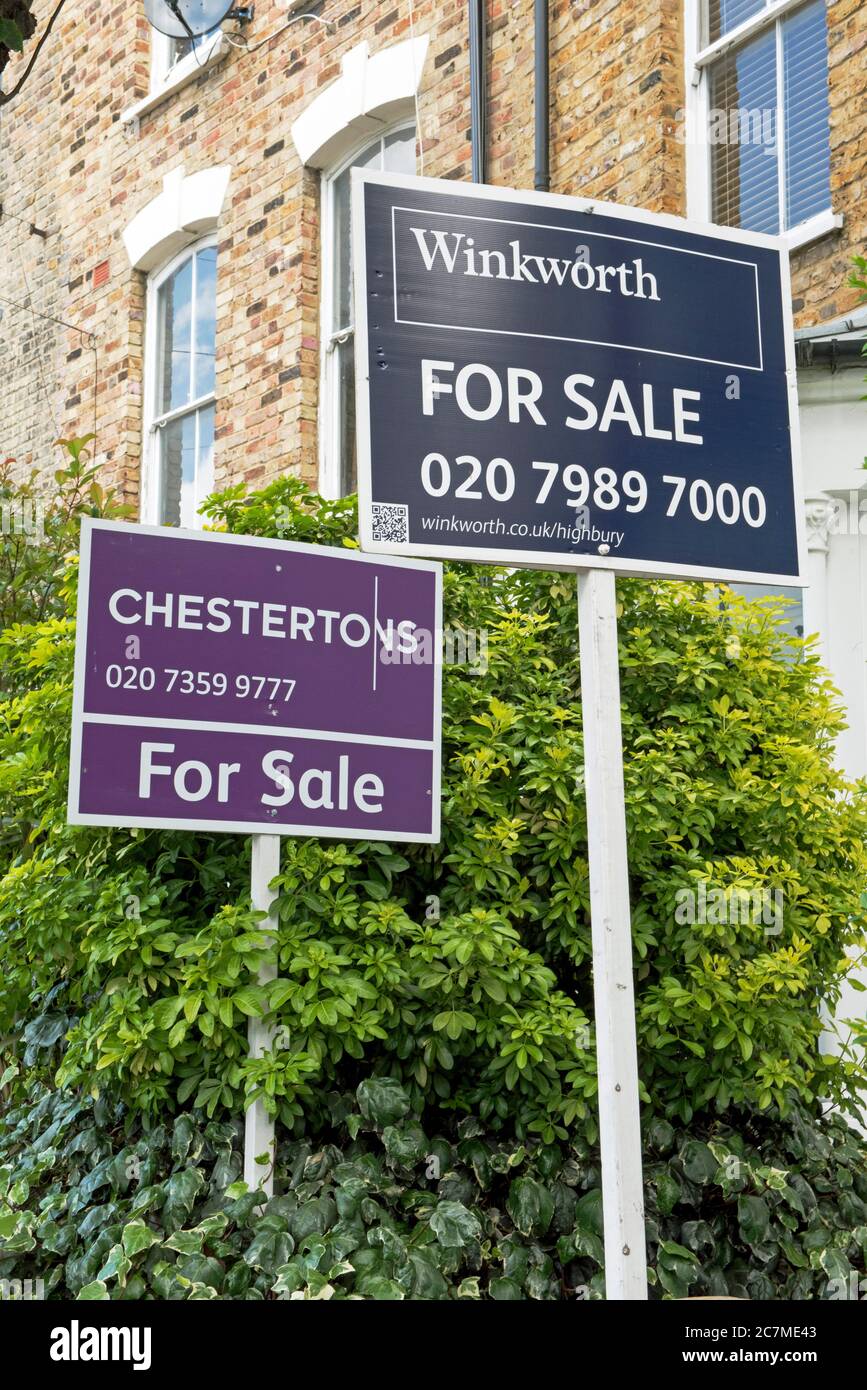 Sign estate agent agents board boards hires stock photography and