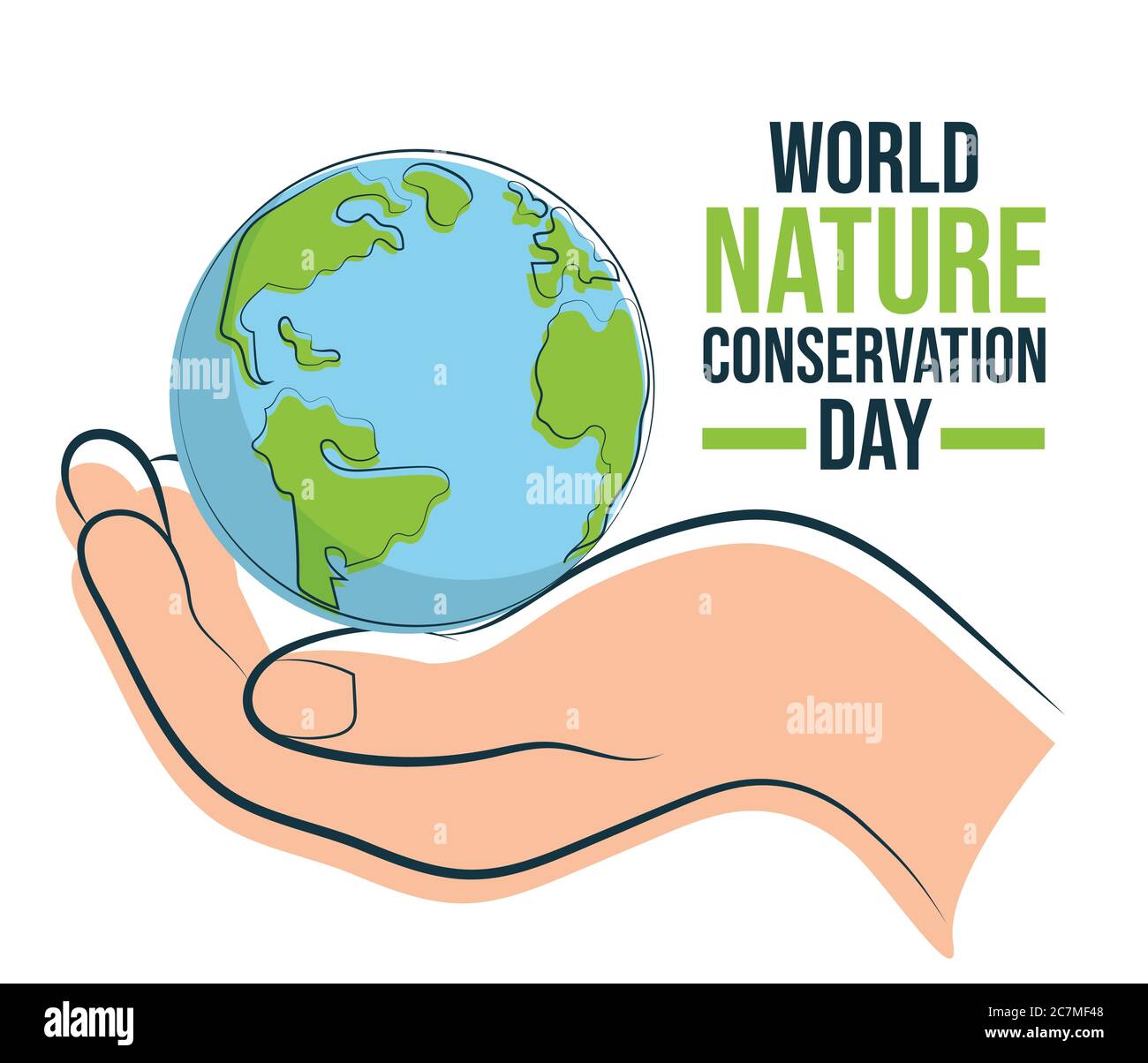 World Nature Conservation Day, Earth on hand symbol of care and ...