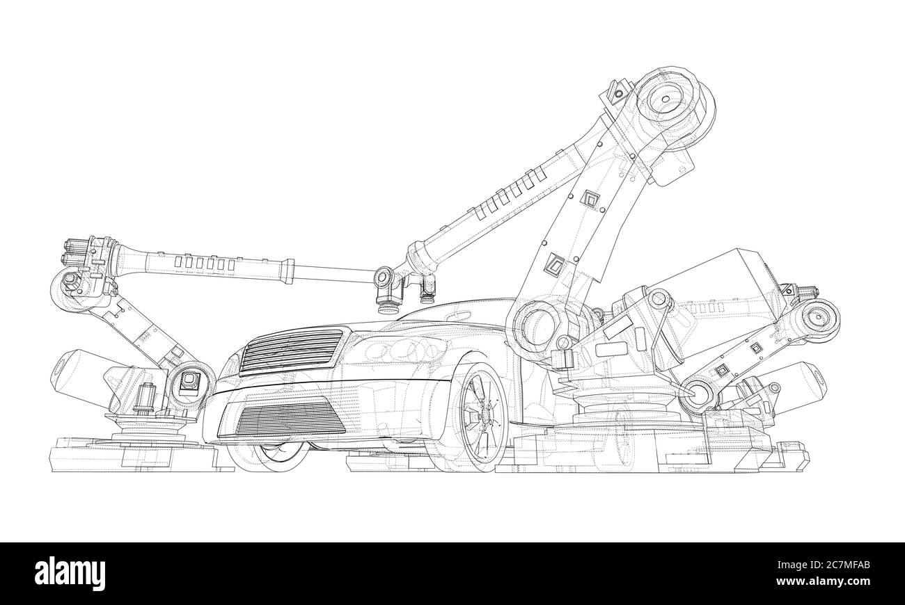 Assembly of motor vehicle Stock Photo