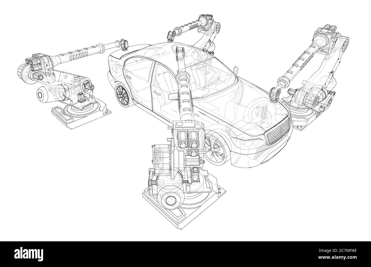 Assembly of motor vehicle Stock Photo
