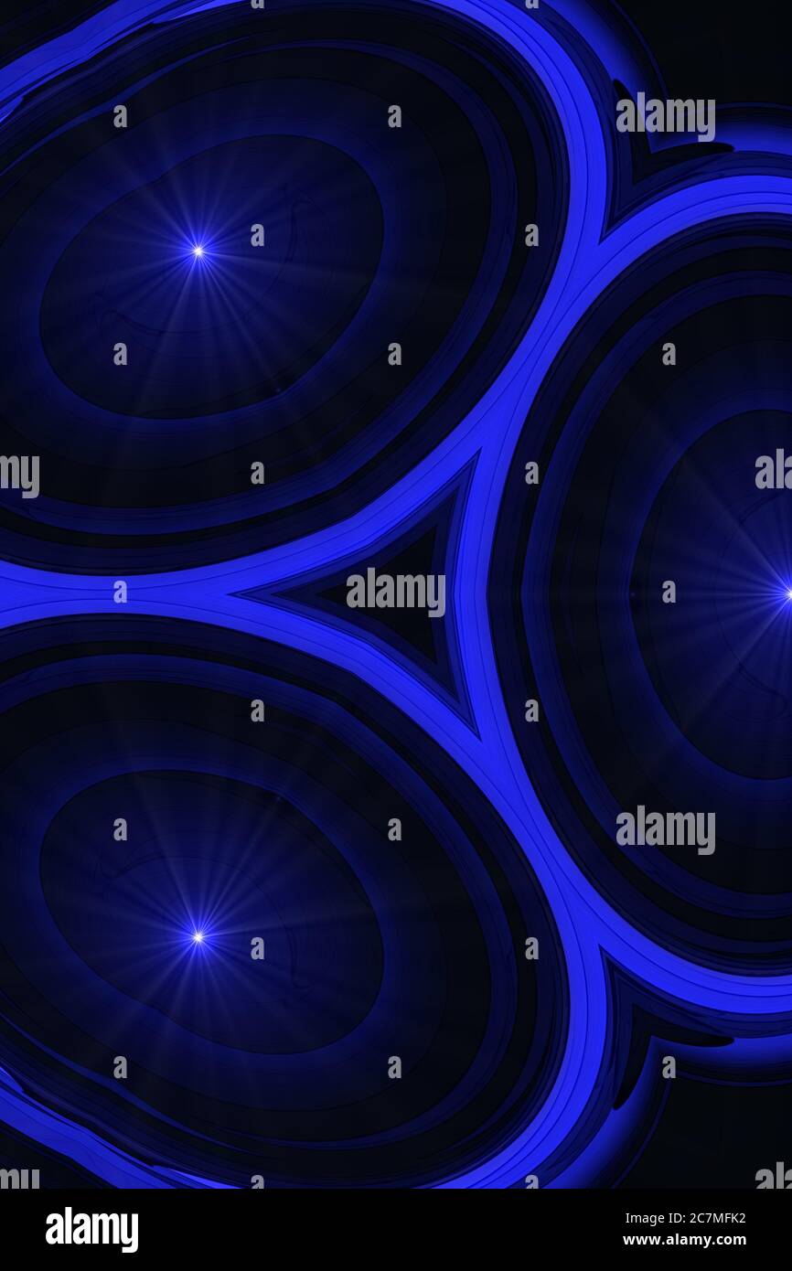 blue color side three supernova light art printed on dark illustration ...