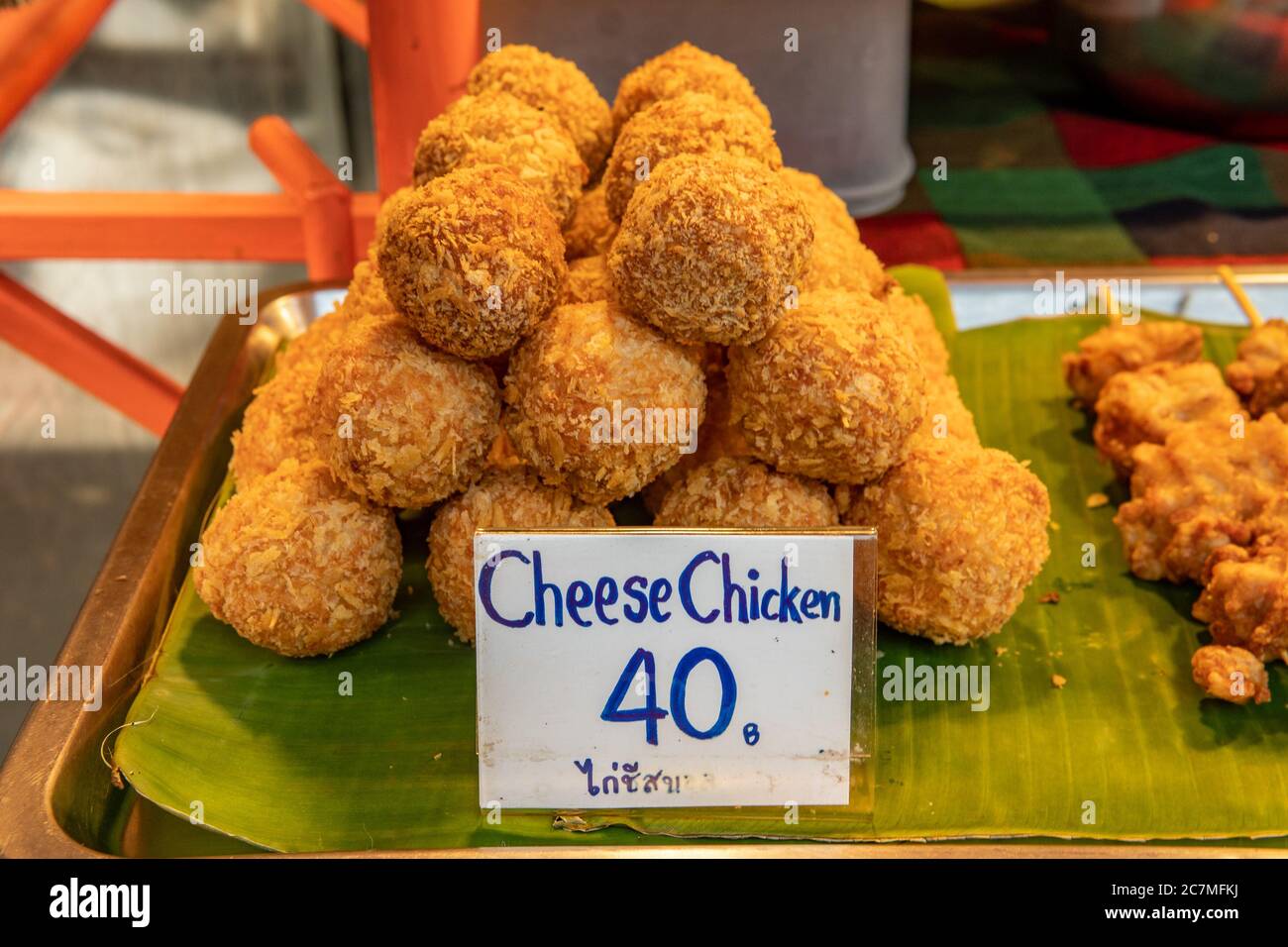 Enjoying the various types of street food in Northern Thailand Stock