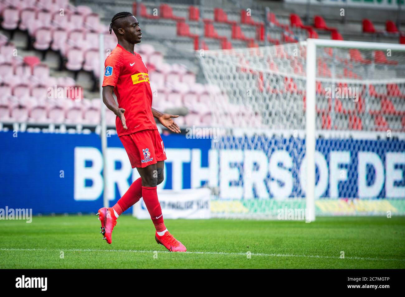 Herning Denmark 09th July 2020 Kamal Deen Sulemana 14 Of Fc Nordsjaelland Scores His Second Goal During The 3f Superliga Match Between Fc Midtjylland And Fc Nordsjaelland At Mch Arena In Herning Photo