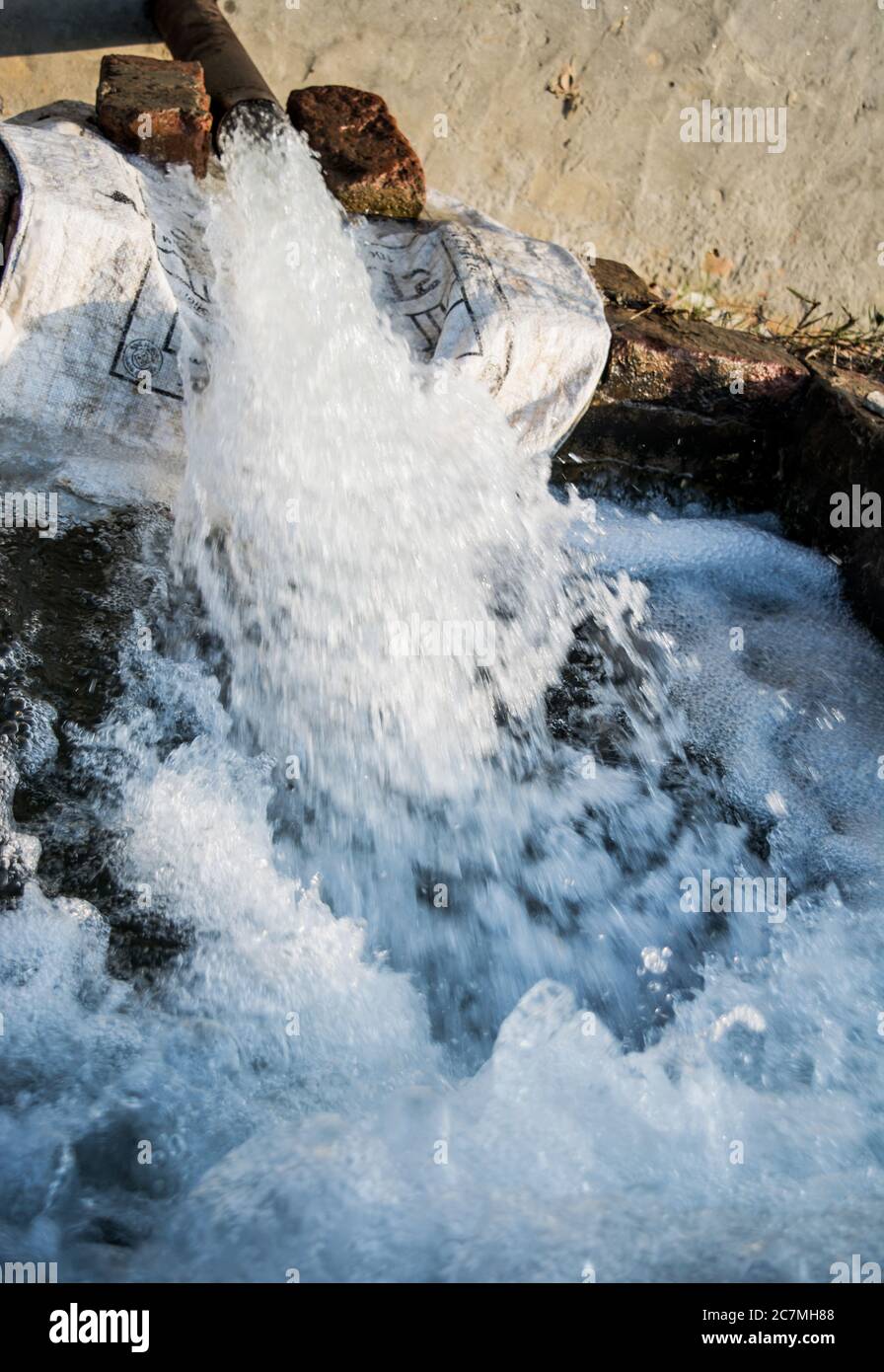 Water Tubewell in village to give water to crops, Indian ...