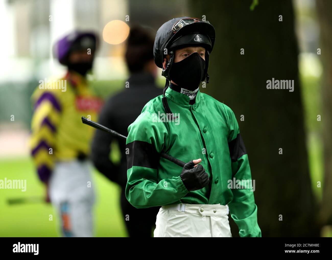 Jockey Thomas Greatrex in the parade ring ahead of the Watch On Racing