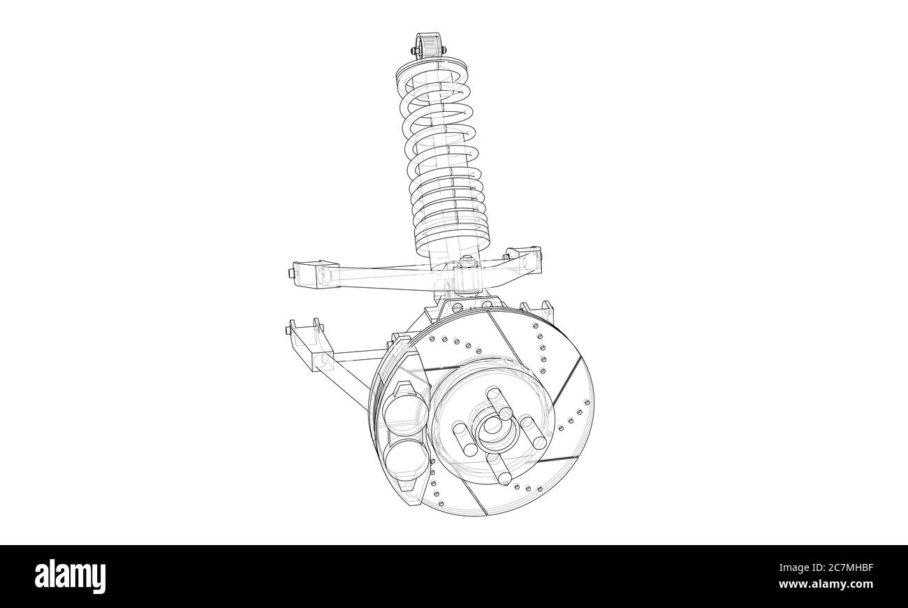 Car suspension with shock absorber Stock Photo Alamy