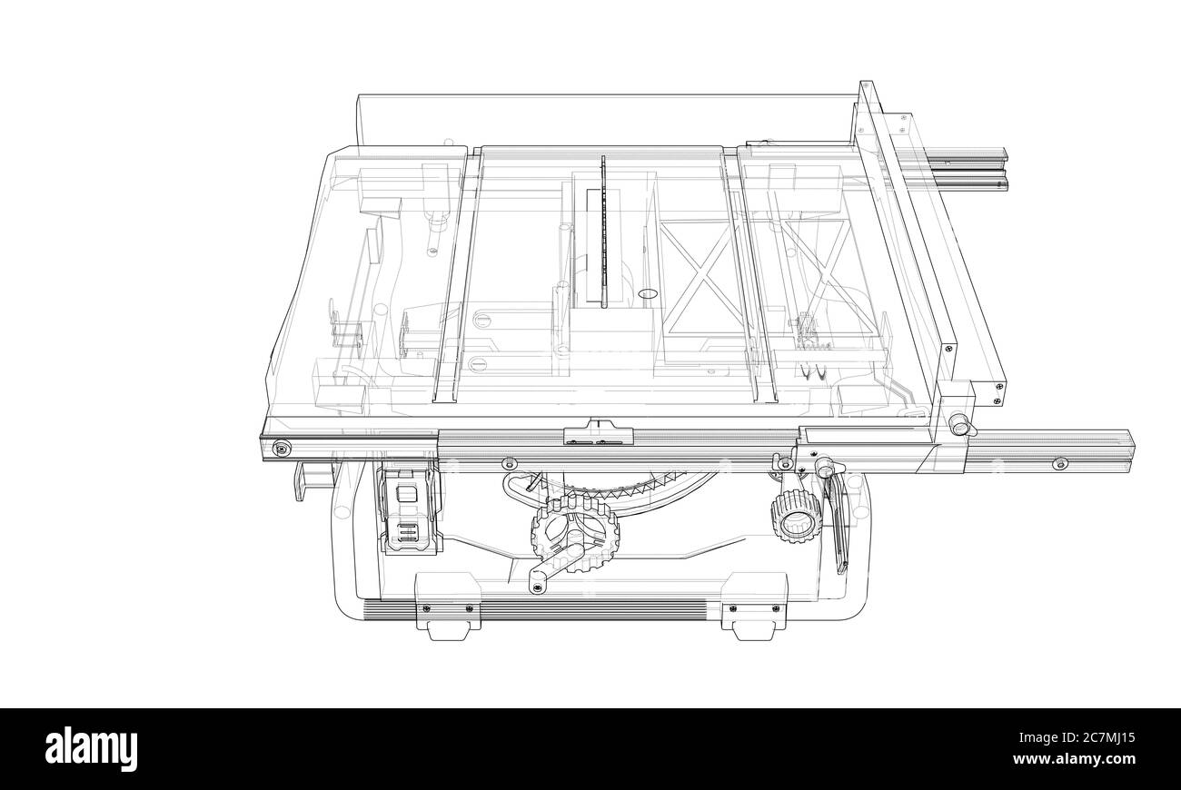 Outline table saw for woodwork Stock Photo Alamy