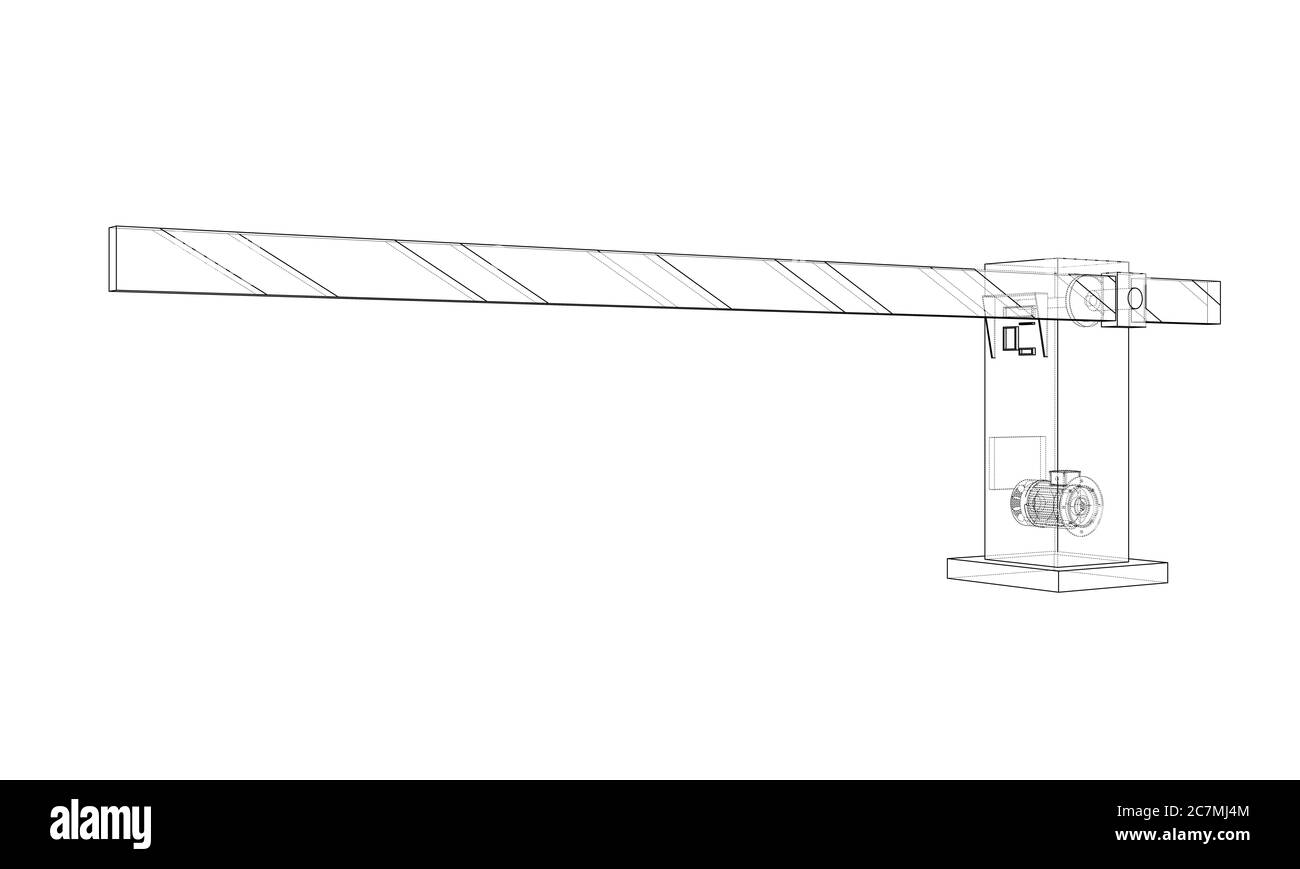 Outline Barrier gate. 3d illustration Stock Photo Alamy