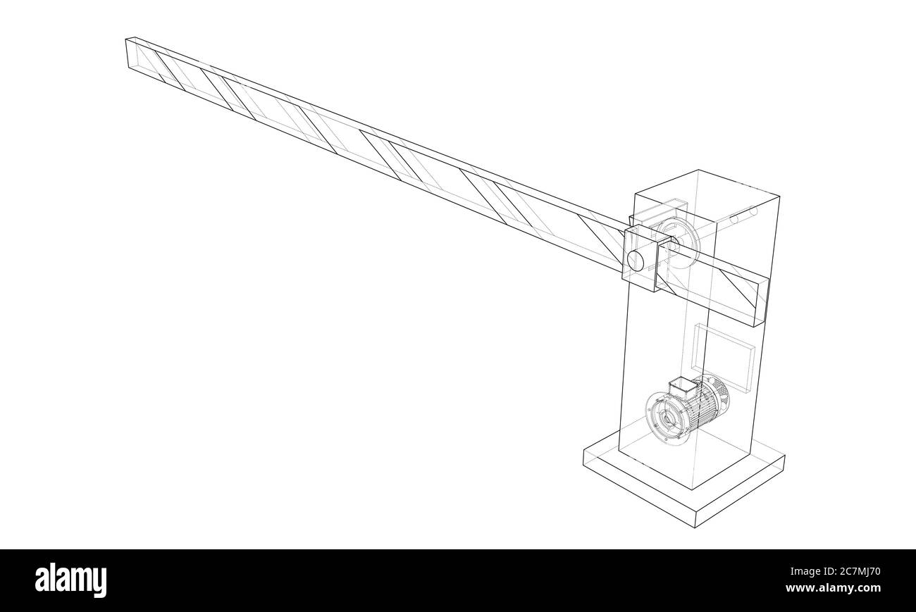 Outline Barrier gate. 3d illustration Stock Photo Alamy