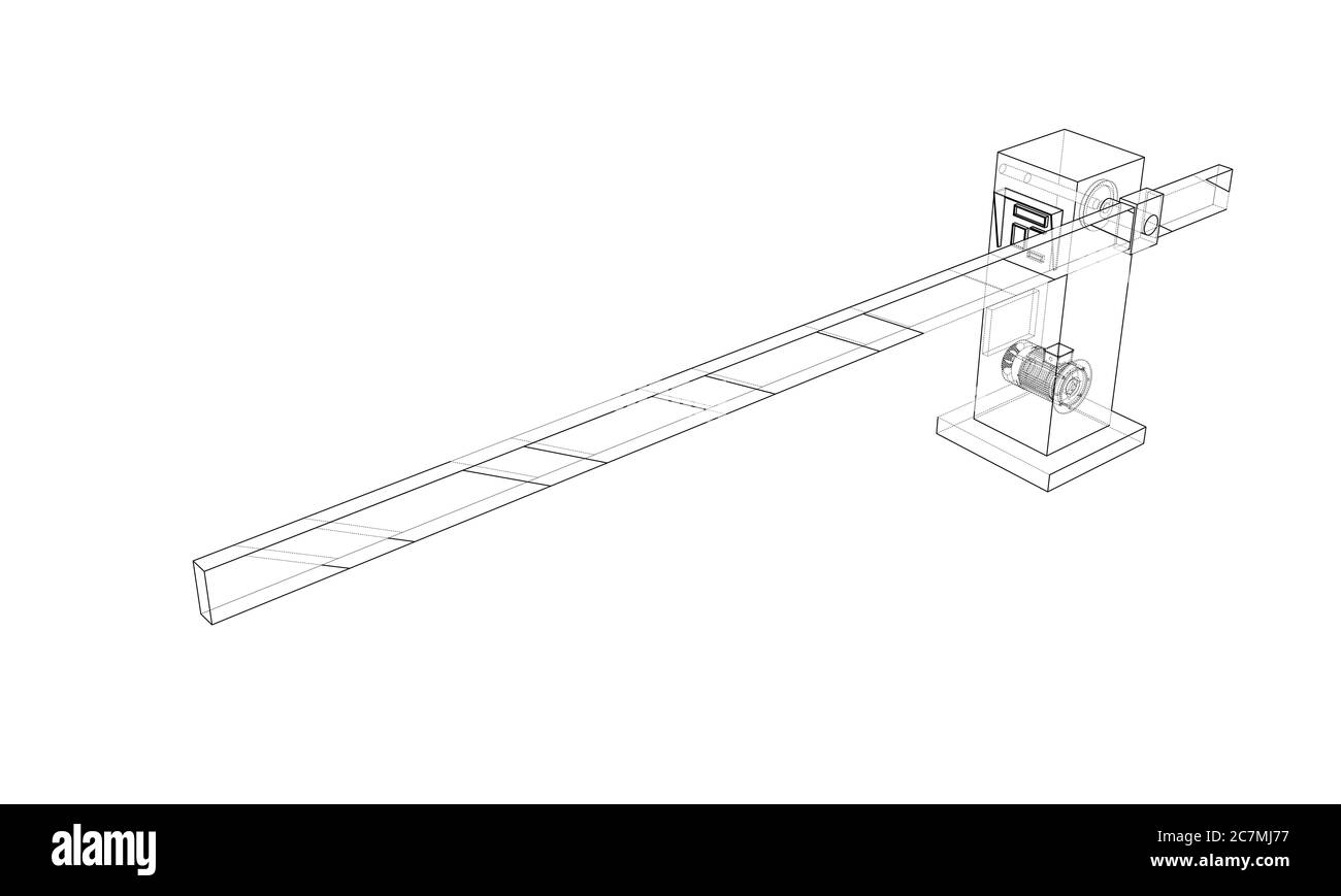 Outline Barrier gate. 3d illustration Stock Photo Alamy