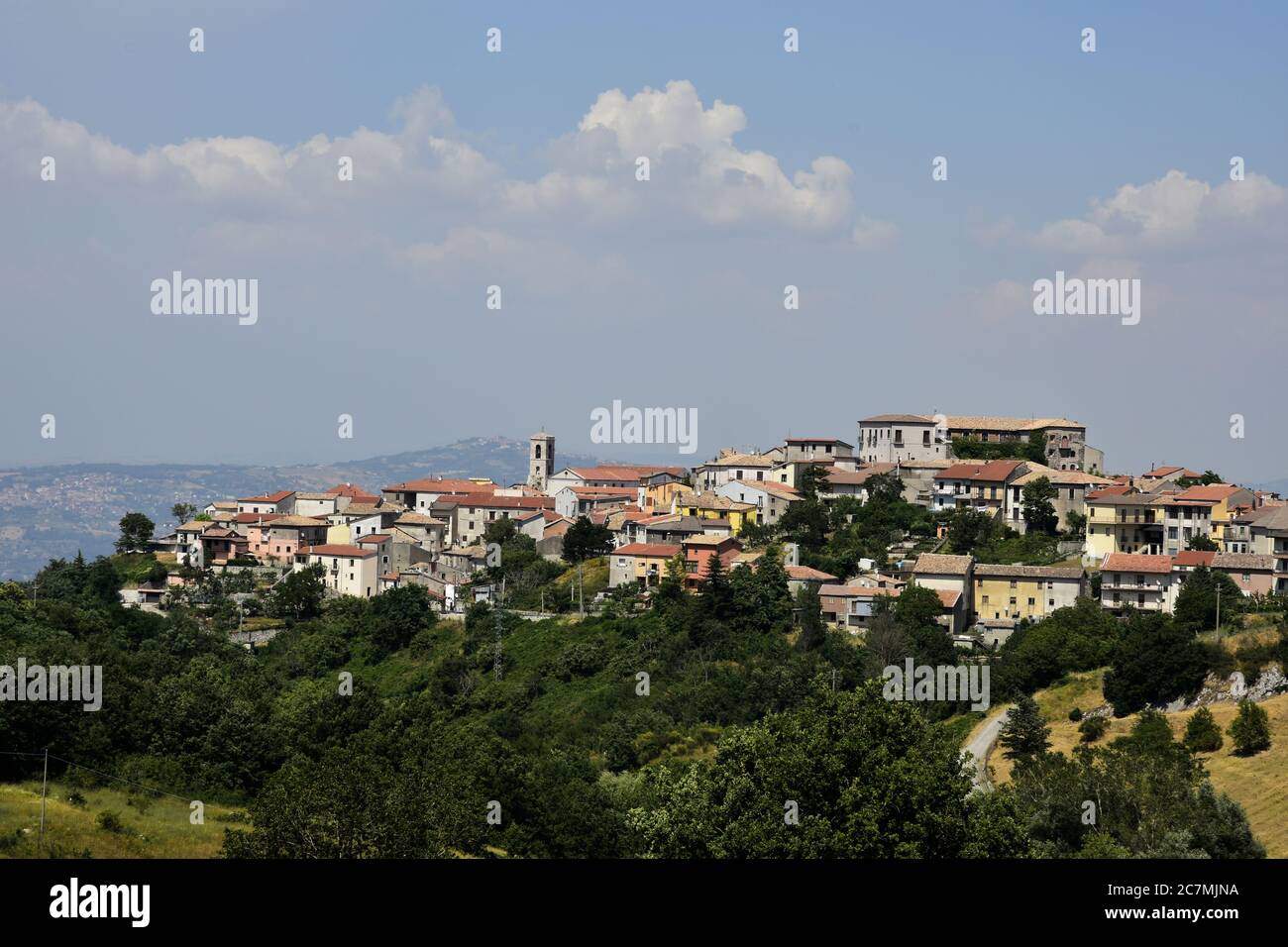 Panoramic view of Montemarano, a city in the province of Avellino. Stock Photo