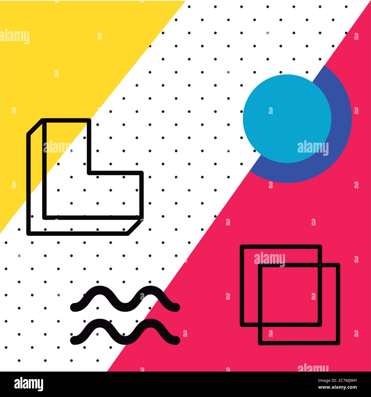 abstract poster with colors and figures geometrics vector illustration ...