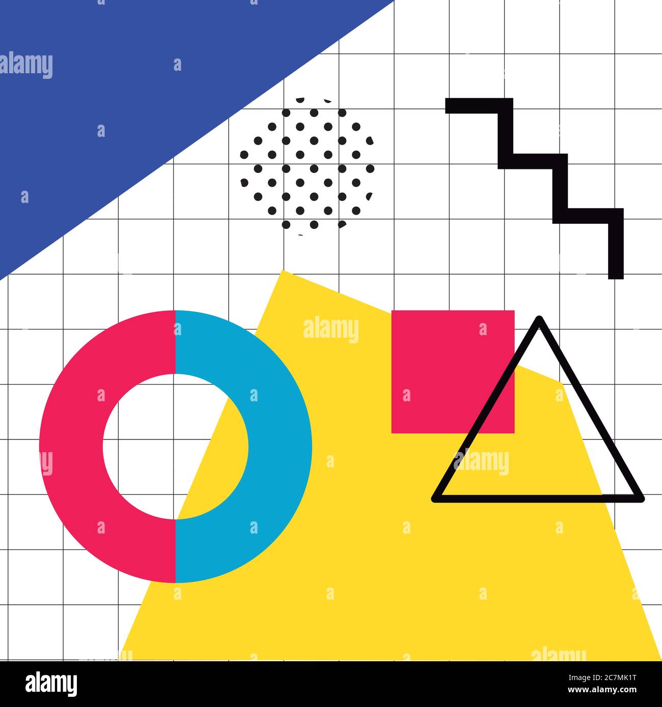 abstract poster with colors and figures geometrics vector illustration ...