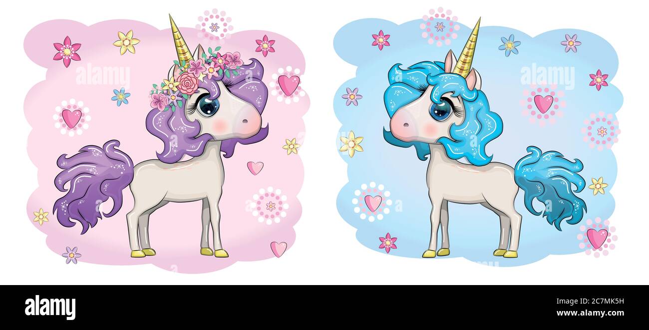 Baby Shower Greeting Card with cute Cartoon Unicorn girl Stock Vector ...