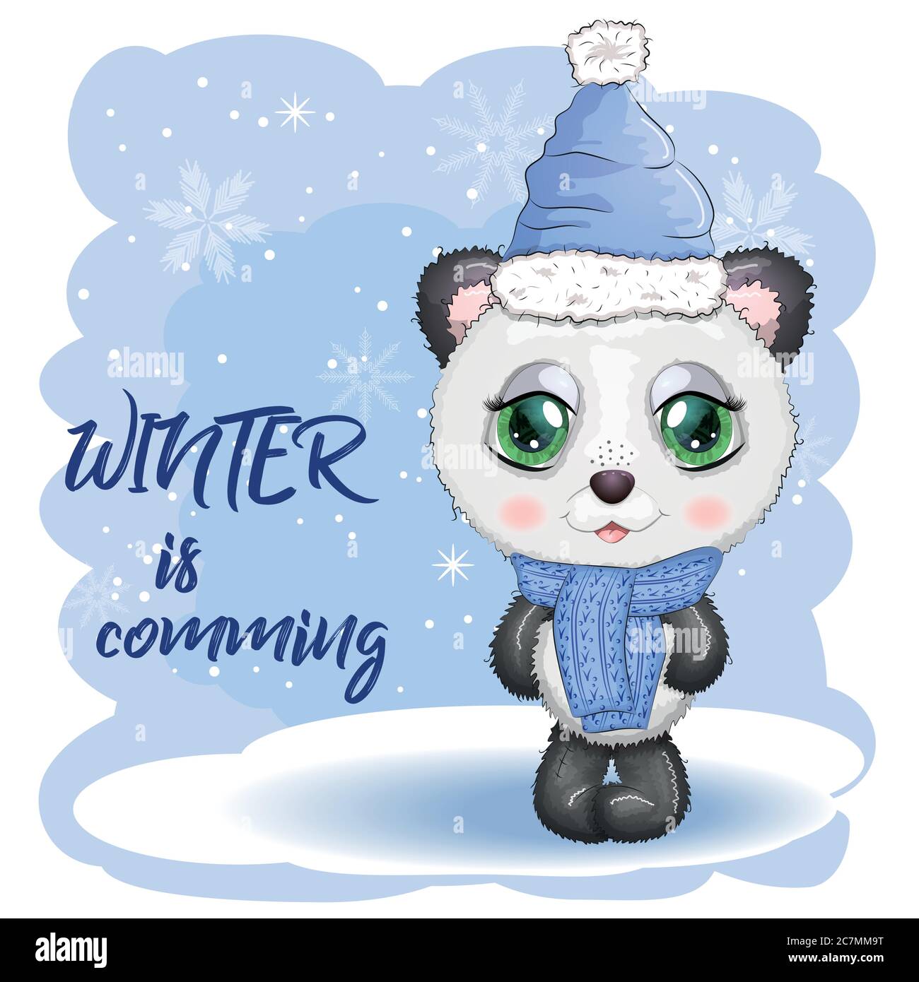Cute Cartoon Panda Bear With Big Eyes In A Scarf And Hat Winter Is Coming Boy And Girl Greeting Card Stock Vector Image Art Alamy Cute Cartoon Panda Bear With Big Eyes In A Scarf And Hat Winter Is Coming Boy And Girl Greeting Card Stock Vector Image Art Alamy