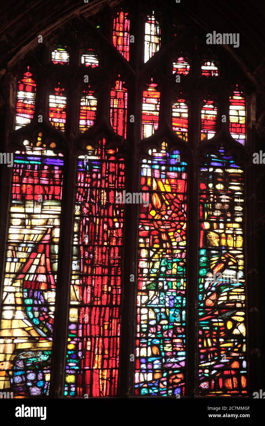 St Window modern stained glass by Tony Hollaway in Manchester