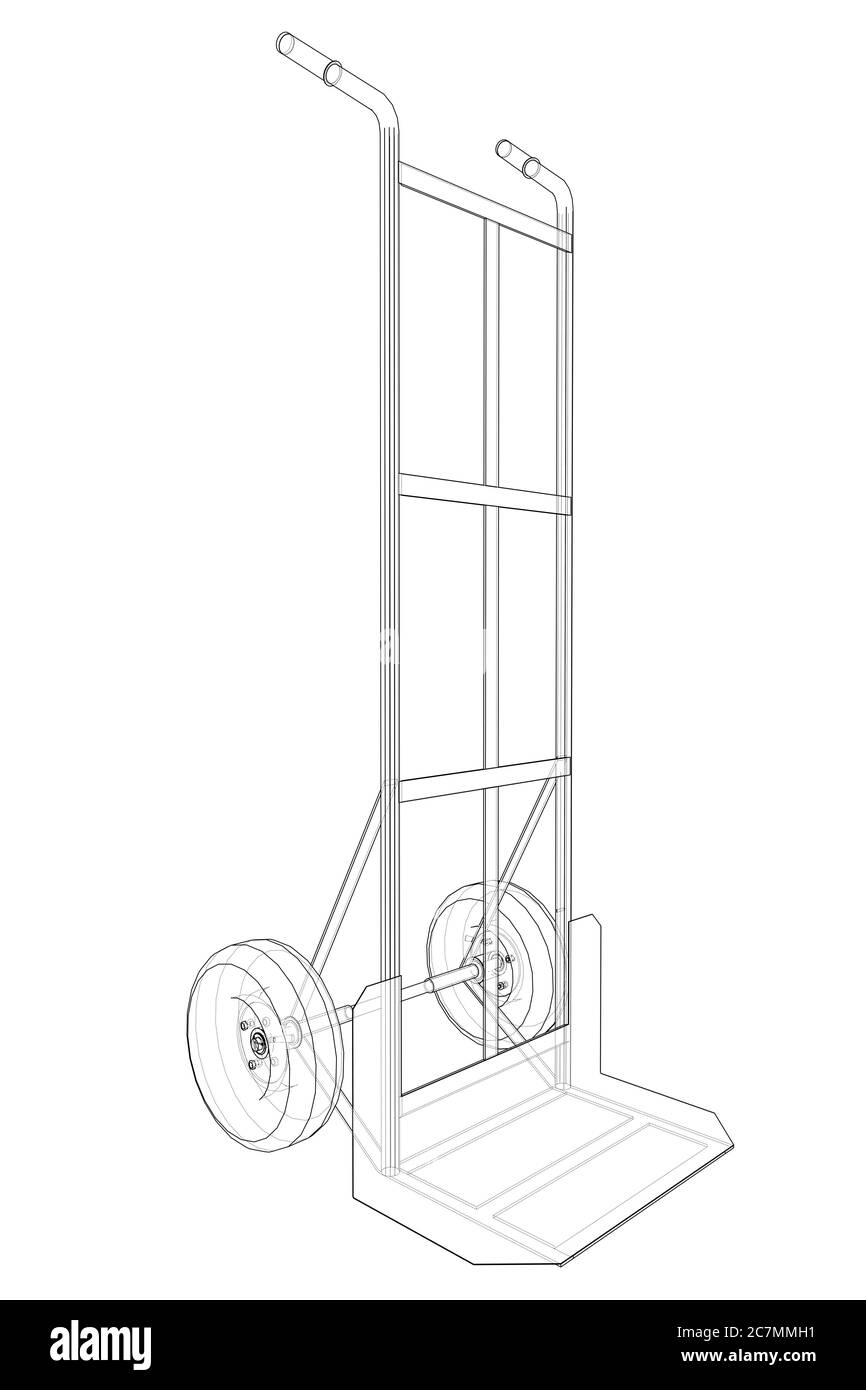 Outline delivery trolley or hand truck Stock Photo Alamy