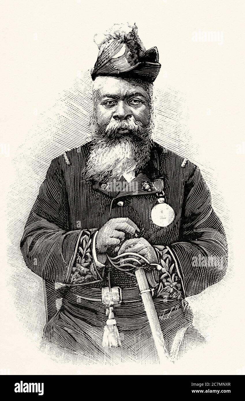 Ratsytokana, mayor of Toamasina in 1895, Madagascar. From La Ilustracion Española y Americana 1895 Stock Photo